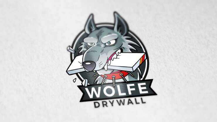 Wolfe Drywall Logo Design